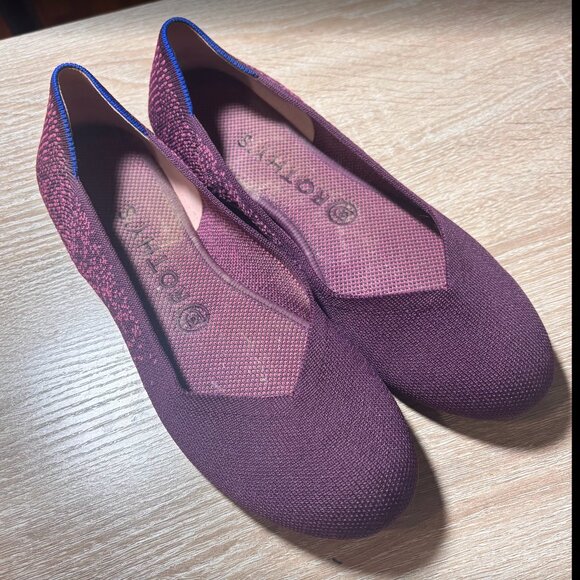 Rothy’s Burgundy Fig Python The Flat - Size 8.5 - Picture 3 of 7